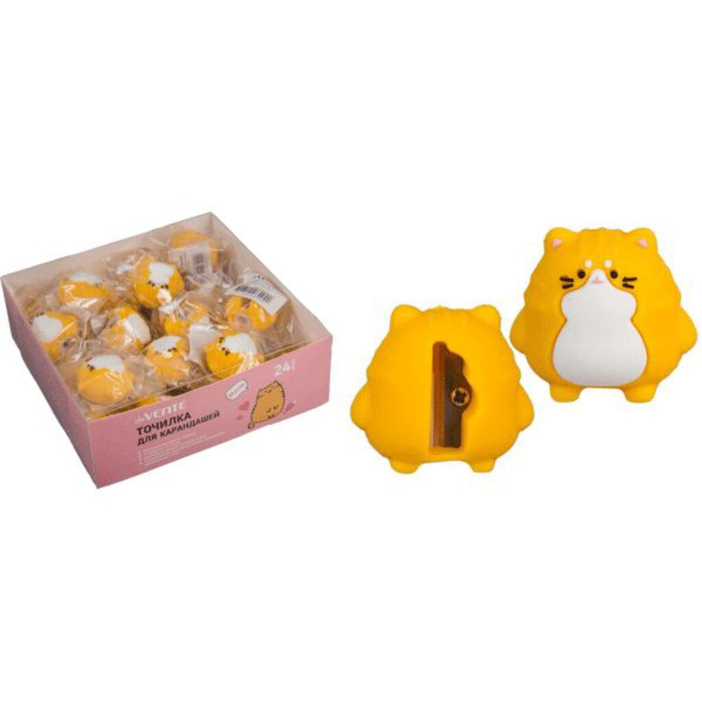 Точилка пластиковая deVENTE  8031311 Fat Cat  с контейнером 