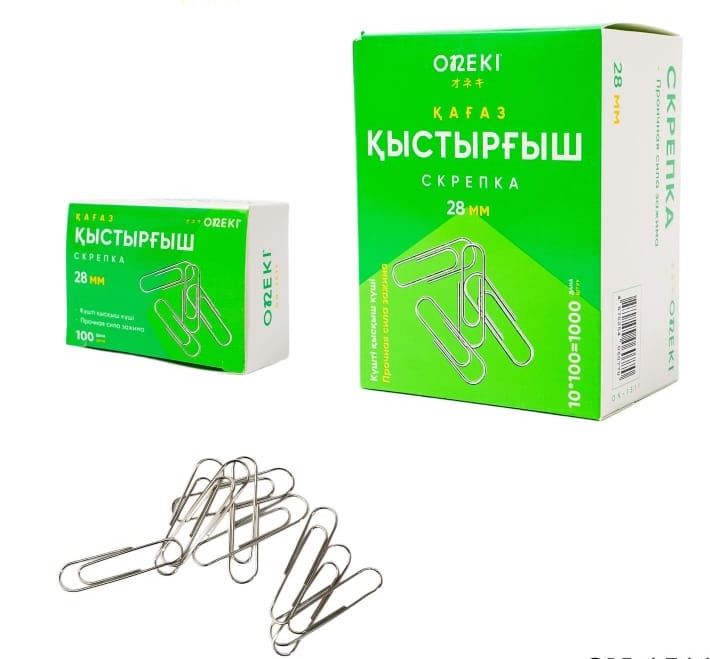 Скрепки канцелярские 28 мм (100 шт) , ONEKI 