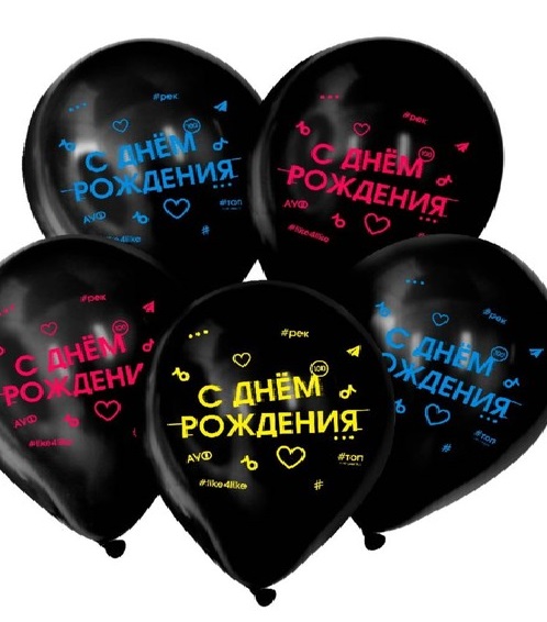 Шар воздушный 12" «С днём рождения»