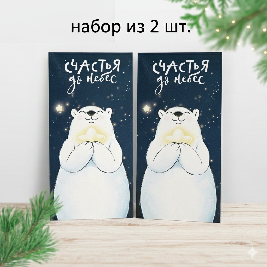 Набор конвертов для денег «Счастья до небес», 16.5×8 см, 2 шт
