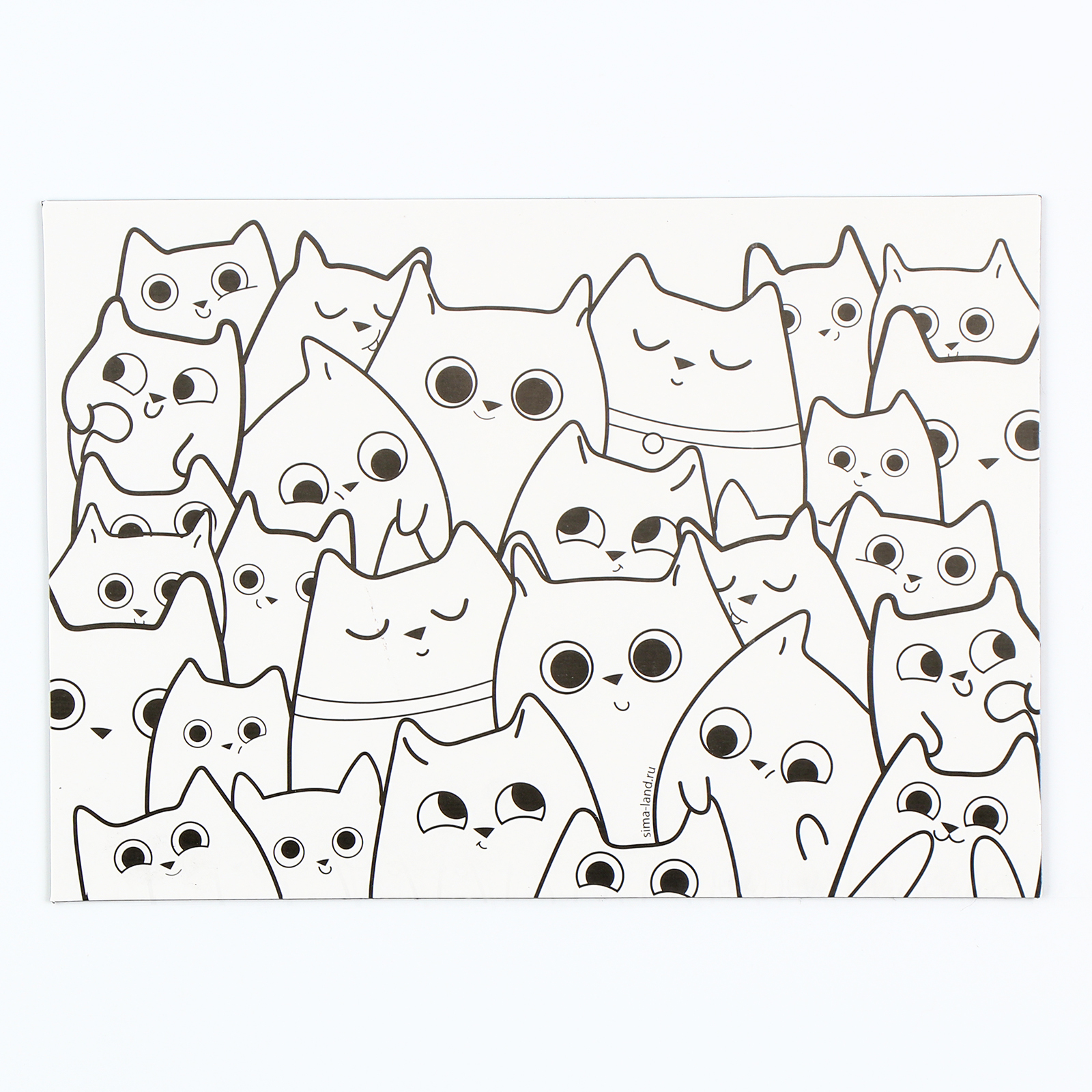 Магнит-раскраска многоразовая «Котики», 14,8 × 21 см