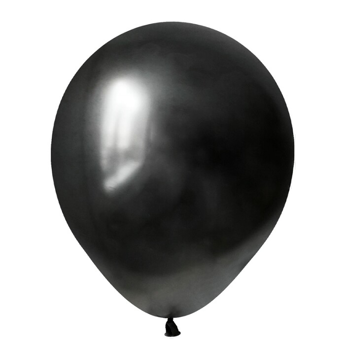 Воздушный шар латексный однотонный 12"/ВП металлик Черный Black