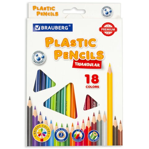 Карандаши 18 цв., трёхгранные PREMIUM