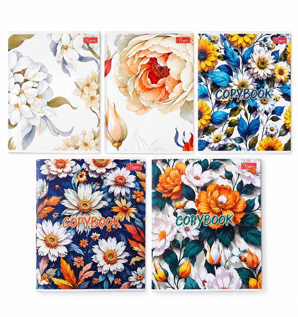 Тетрадь общая А5, 36 листов, клетка, "Flowers"