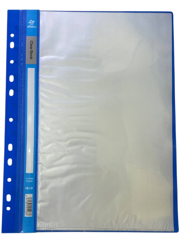 Папка файловая Clear Book 4А 30 файлов, синий