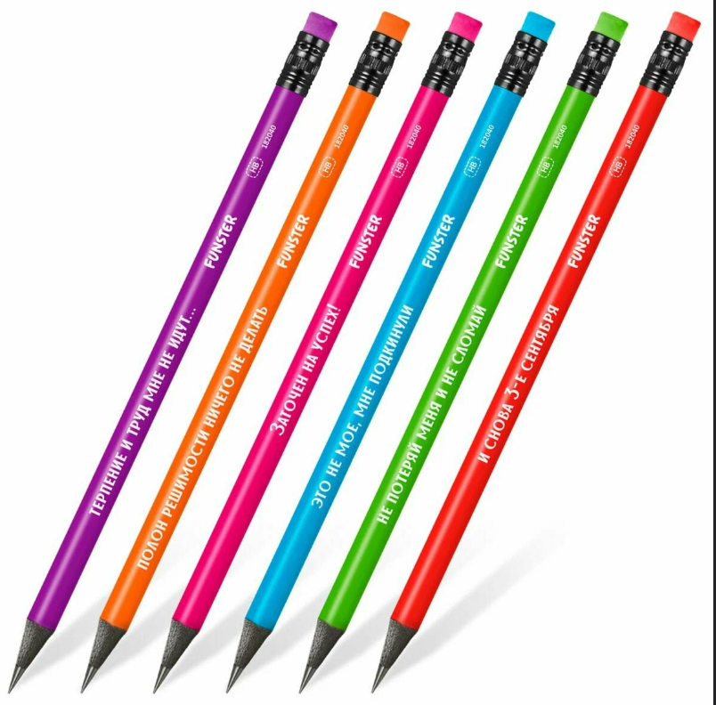Карандаш чернографитный FUNSTER Мемный, микс 