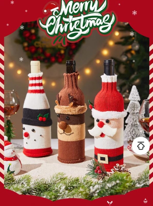 Чехол для бутылки 24-28см, текстиль, микс