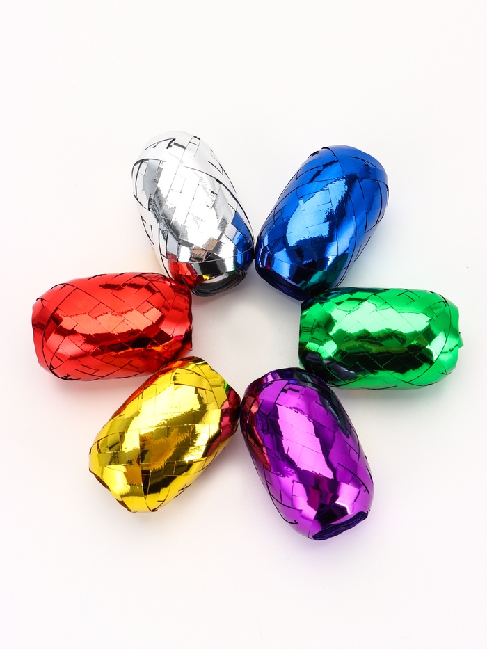 Лента упаковочная глянцевая, ассорти, 0.5 см × 10 м