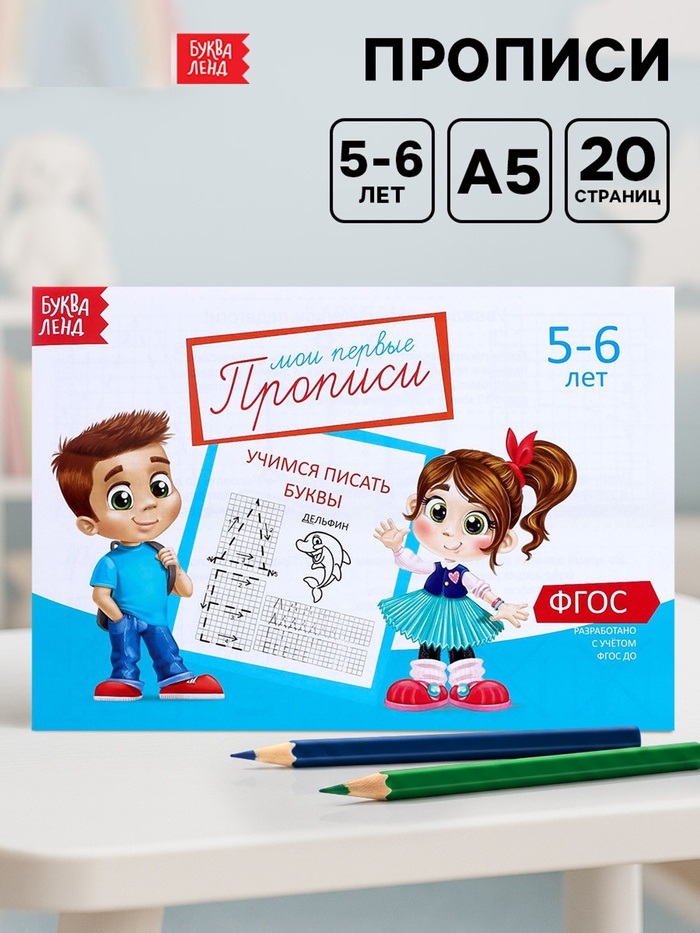Набор прописей 6 штук, 5-6 лет  20 стр. 