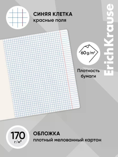 Тетрадь 12 листов кл ErichKrause Little Cuties, обл. мел картон, блок офсет 60г/м2 МИКС 