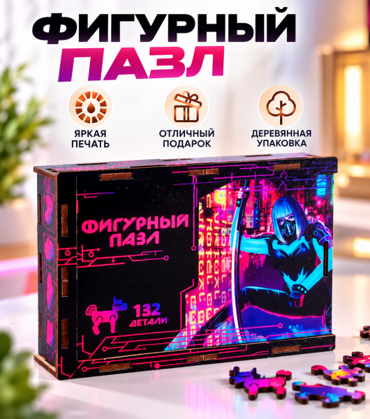 Пазл деревянный фигурный «Город будущего», 132 элементов