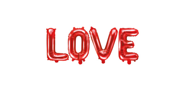 Растяжка надувная "LOVE", 16 дюймов, красная
