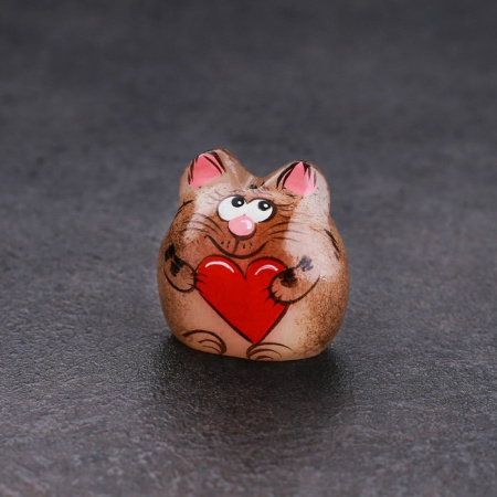 Сувенир «Котенок Веня», с сердечком 3,5×3 см, селенит 