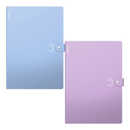 Папка-картотека А4 ErichKrause Matt Pastel Bloom, 4 отделения, пластиковая, МИКС
