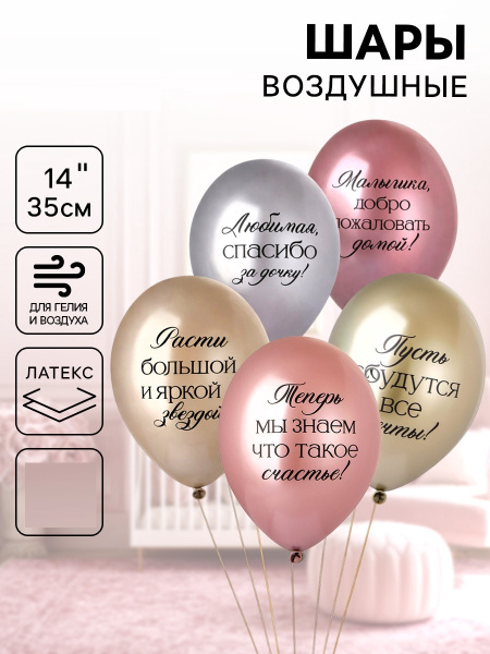 Воздушный шар латексный 14" «Любимая, спасибо за Дочку!» шт 