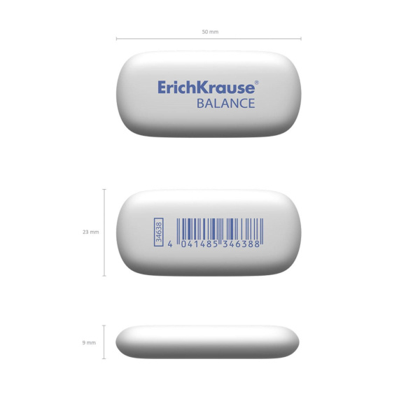 Ластик ErichKrause Balance Mini, 50 х 23 х 9 мм, мягкий, гипоаллергенный