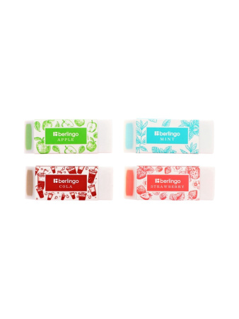 Ластик Berlingo Aroma, прямоугольный, скошенный, ароматизированный, 58×22×10 мм, МИКС