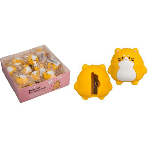 Точилка пластиковая deVENTE  8031311 Fat Cat  с контейнером 