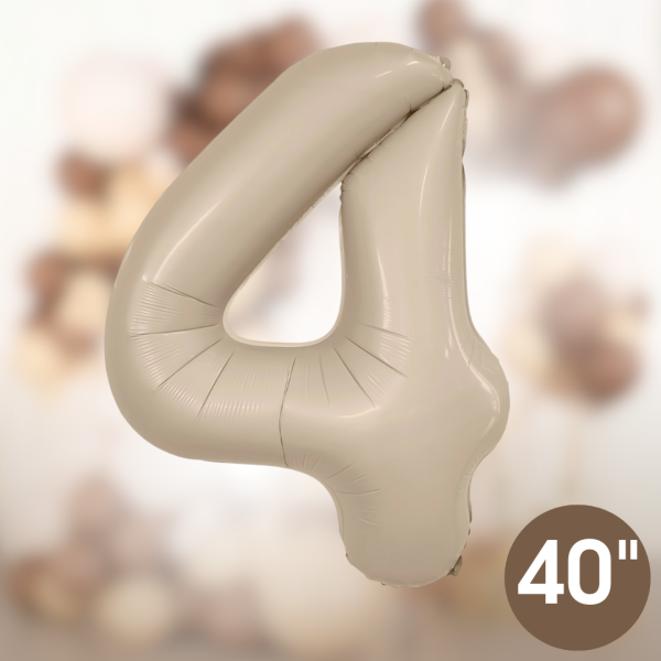 Фольгированный шар цифра "4", песок, 40д