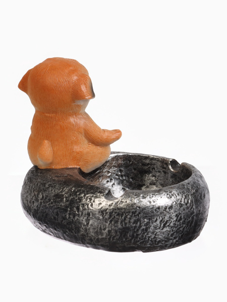 Пепельница для дома «Мопс - йог», для сигарет и стиков, 12×8.5×9.5 см