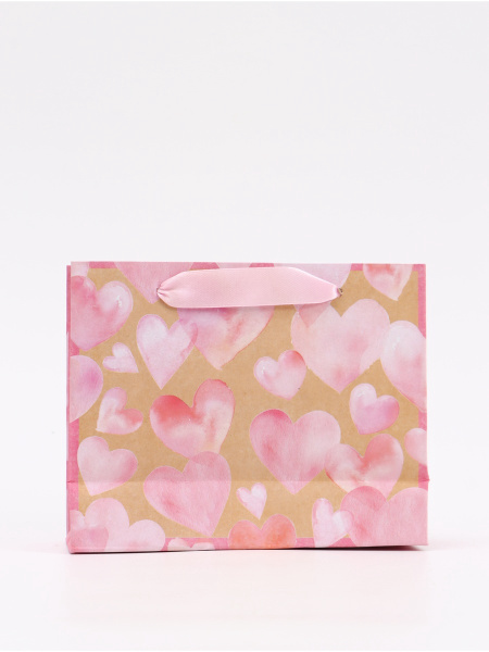 Пакет крафтовый горизонтальный «With love», S 15 × 12 × 5,5 см   