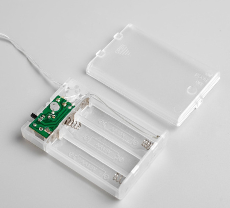 Гирлянда «Нить» 4 м, IP20, прозрачная нить, 40 LED, свечение тёплое белое, 2 режима, AAх3