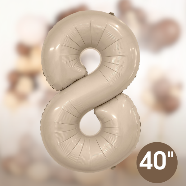 Фольгированный шар цифра "8", песок, 40д