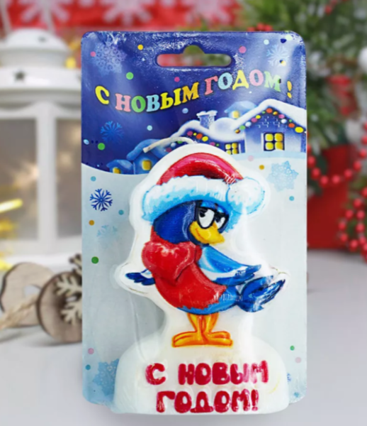 Свеча-барельеф "Снегирь" Свеча-барельеф 