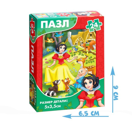 Набор пазлов 2шт."Детские сказки", 24 детали, 5* 3.5 см