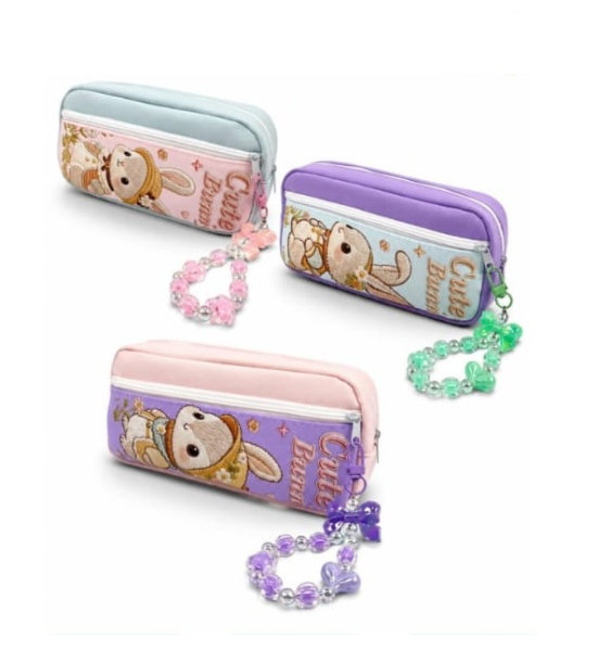Пенал Cute Bunny, 9*19,5*5см, 3 цвета, микс