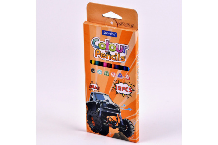 Карандаши 12цв Jooydoo, трехгранные, пластиковые, микс