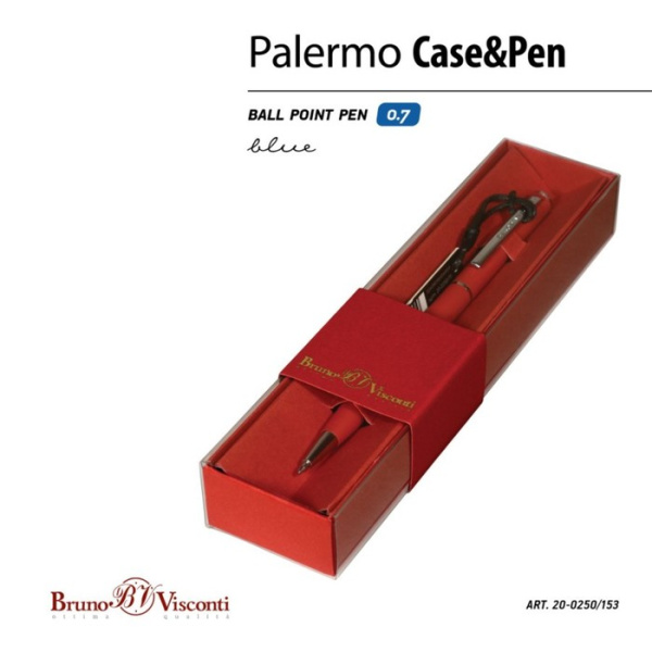 Ручка шариковая поворотная, 0.7 мм, BrunoVisconti PALERMO, стержень синий, металлический корпус Soft