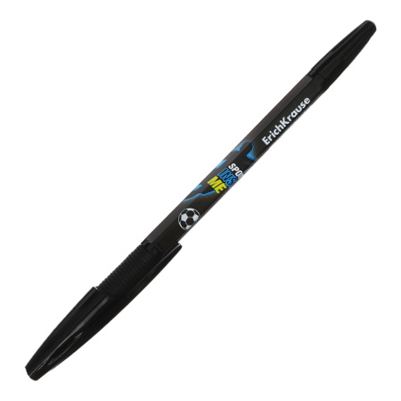 Ручка шариковая ErichKrause R-301 Stick&Grip "Sport DNA", узел 0.7мм, синяя, резиновый держатель