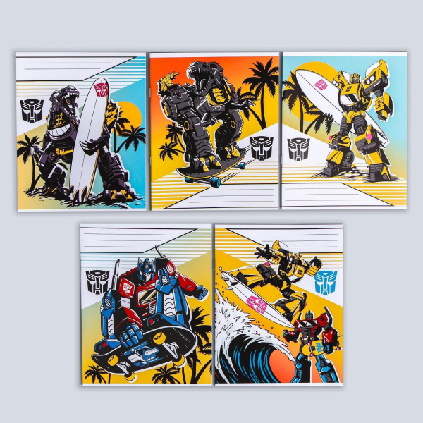 Тетрадь 12 листов, клетка, "Трансформеры", 5 видов МИКС, Transformers 
