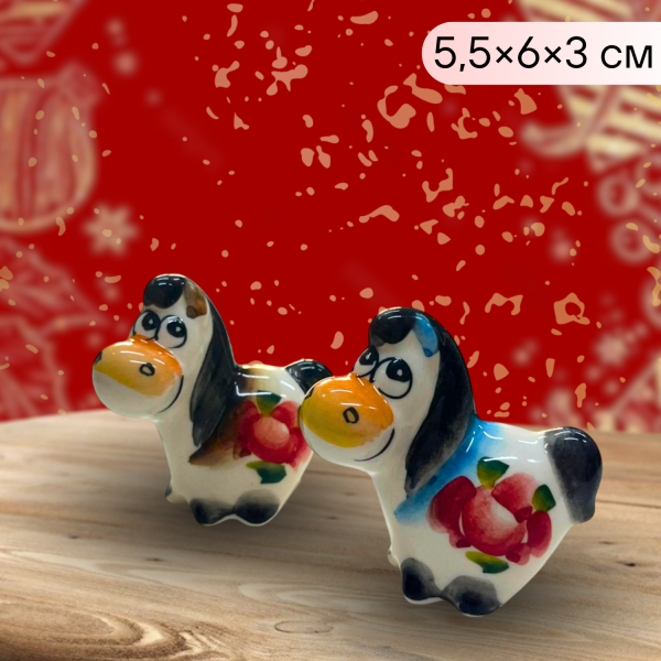 Фигурка фарфор гжель «Конь Вася», 5.5×6×3 см, цветная