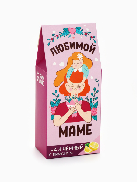 Чай чёрный в домике со вкусом лимона «Маме», 100 г  