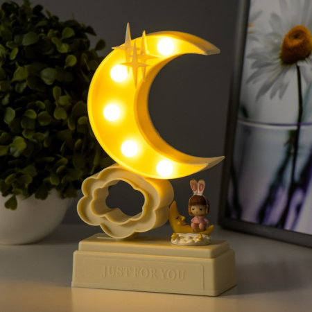 Ночник "Ночка" 5хLED 4000К 2хАА слоновая кость 20х12х5,5см   