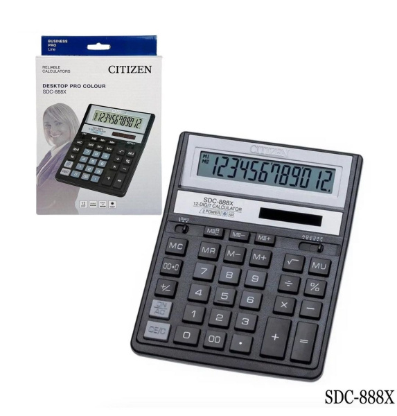 Калькулятор 12 разрядный, CITIZEN, SDC-888X