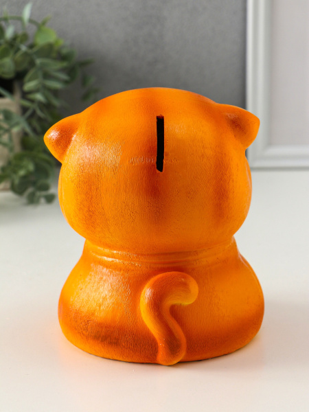 Копилка "Кот Дзен" рыжий, 16х14х14,5 см 