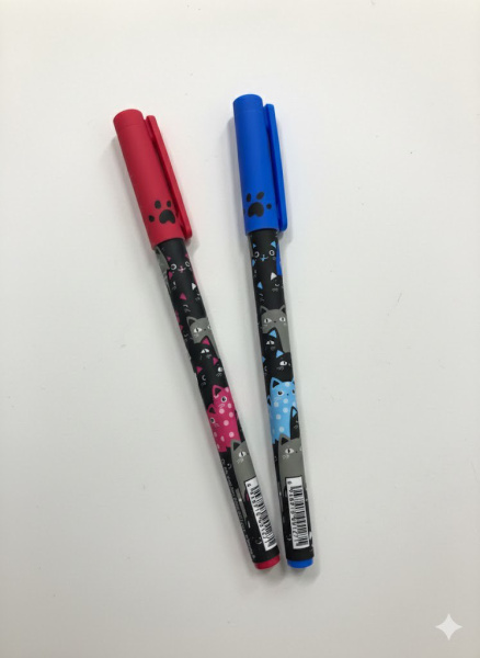 Ручка шариковая 0,7мм синяя масляная,Vinson корпус софттач с рисунком