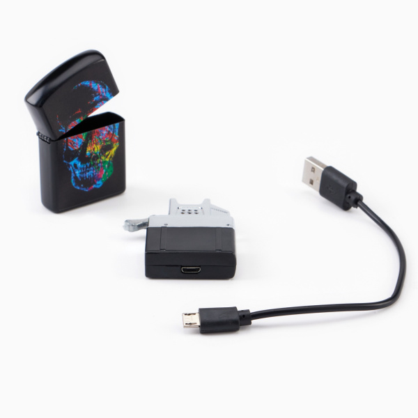 Зажигалка электронная «Череп», дуговая, от USB