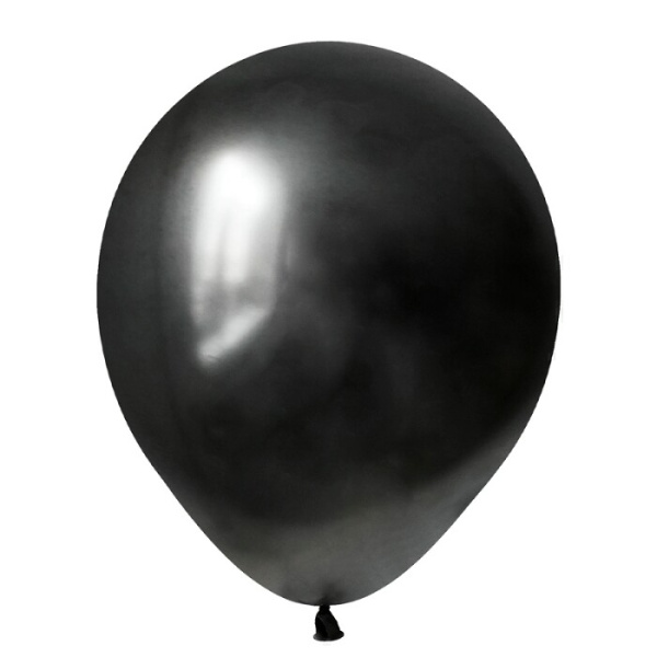 Воздушный шар латексный однотонный 12"/ВП металлик Черный Black