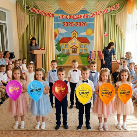 Набор шаров латексных "До свидания, детский сад!", 12", 5 штук цветных