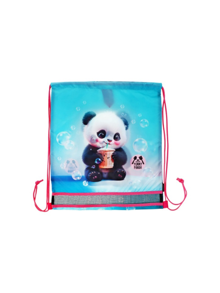 Мешок для обуви на шнурке deVENTE Yummy Panda, вставка сетка
