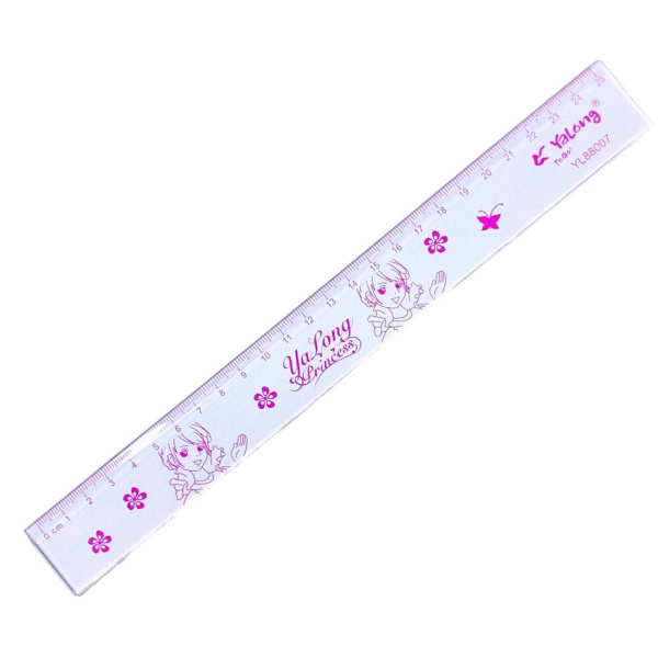 Линейка 25см пластик Princess