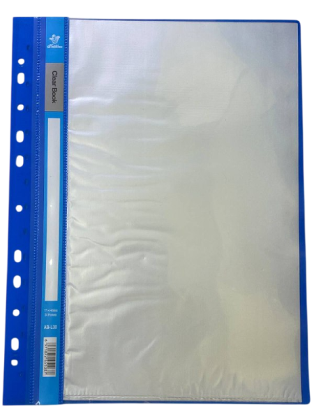 Папка файловая Clear Book 4А 30 файлов, синий