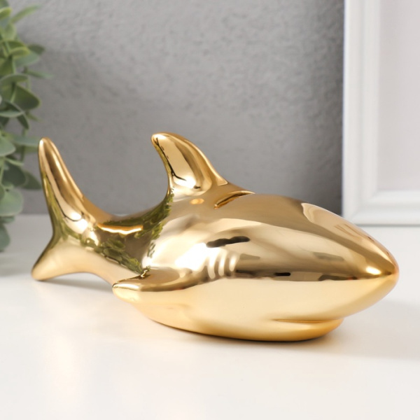 Копилка керамика "Золотая акула" 24,5х12,5х11 см  