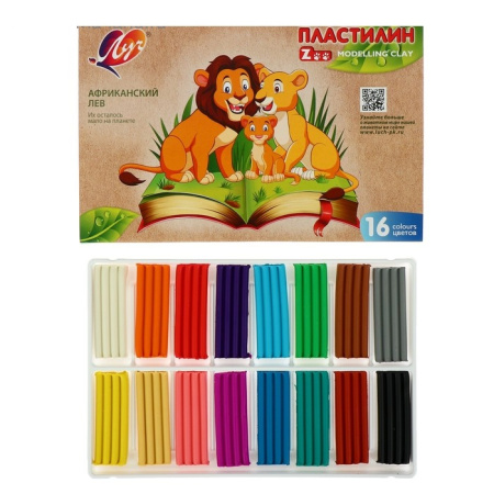 Пластилин 16 цветов 240 г ZOO, шт