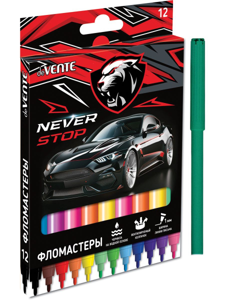 Фломастеры 12цв  deVente Never Stop