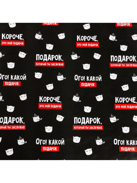 Бумага упаковочная глянцевая «Подарок, который ты заслужил», 1 лист, 70×100 см